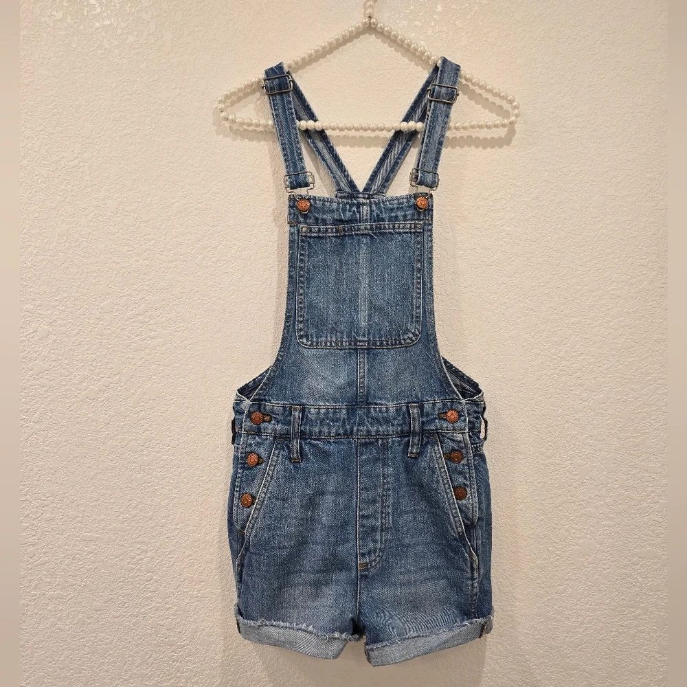 Madewell Adirondack Short Overalls in Dawkins Wash Size XXS - Picture 3 of 7